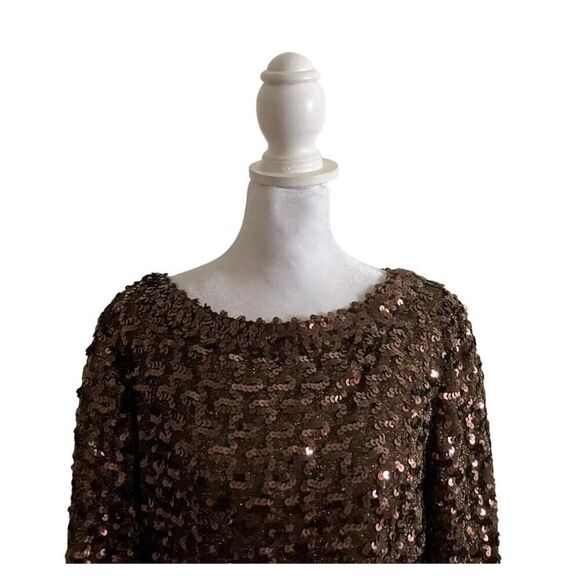 Lilli Diamond Vintage Flapper Style 1950s Sequin Metallic Gold Evening Top US 14 - Picture 2 of 9